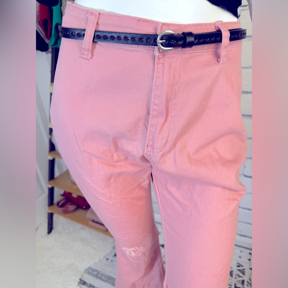 Flared Ripped Jeans Flared/Bell Bottom/Mid Rise/Destroyed Hem Pants - Picture 10 of 14
